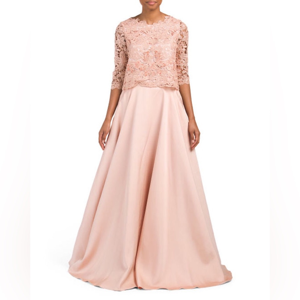 Lotus Threads Lace & Beaded 2 Piece Formal Ball Gown